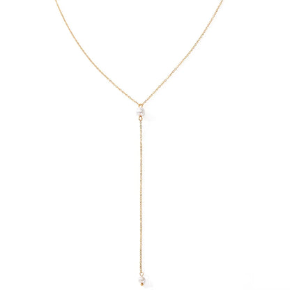 Elongated Pearl Necklace